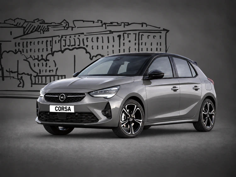 Серый Opel Corsa AT 2023 с белым номером CORSA — прокат в Минске